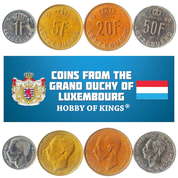 Luxembourger 4 Coin Set 1 5 20 50 Francs | Prince Jean | Luxembourg | 1988 - 1995