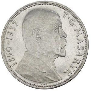 Czechoslovak Coin 20 Korun | President Tomas G. Masaryk | Czechoslovakia | 1937