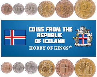 パナマ・アイスランド 旧貨幣4種セット アイスランド コイン セット: 1946 ～ 1975 年オールド クローナ