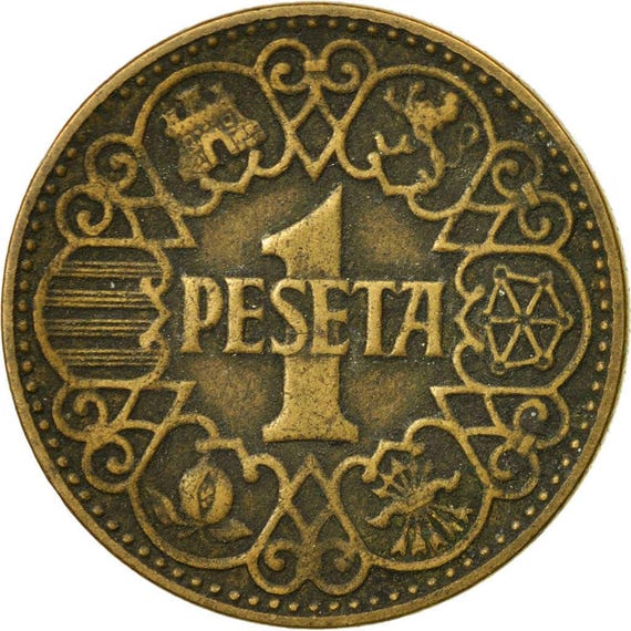 スペイン 1ペセタ硬貨 KM767 1944年地図 - Etsy 日本