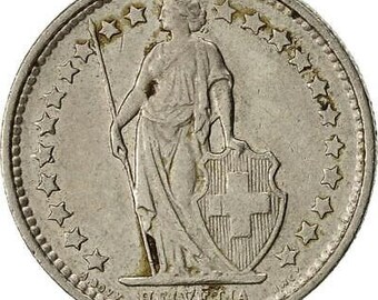 スイス連邦  １フラン銀貨  ヘルベティア立像  １９５９ スイス連邦 1フラン銀貨 ヘルベティア立像 1959 SP67】1956