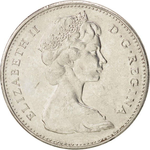 カナダ硬貨 カナダ 5セント | エリザベス2世 | ウサギ | 1967年 - Etsy