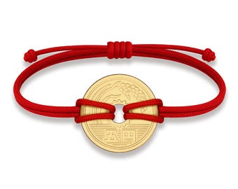 5円玉ブレスレット：18金メッキの日本製幸運のお守り - Etsy 日本