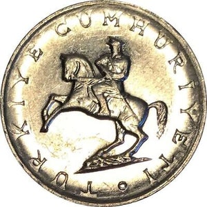 Turkish Coin Turkey 5 Lira | President Mustafa Kemal Ataturk | Horse | 1982