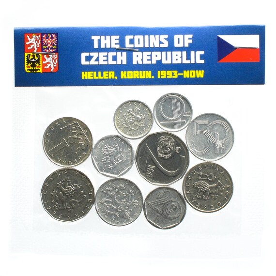 LOT OF 10 MIXED CZECH COINS CZECHIA HELLERS KORUNA KORUNY CIRCULATED 1993-2018