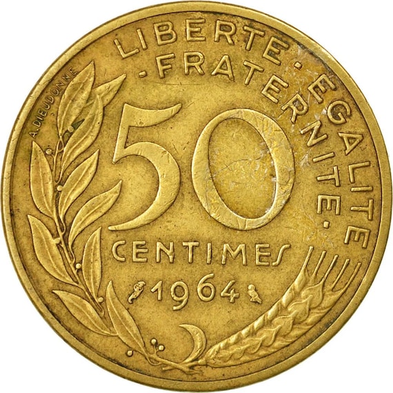 フランスのコイン 50 サンタイム |フランス | 1962 ～ 1964 年 - Etsy 日本