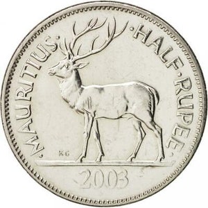 Mauritius Half Rupee Coin | Seewoosagur Ramgoolam | Stag | KM54 | 1987 - 2016