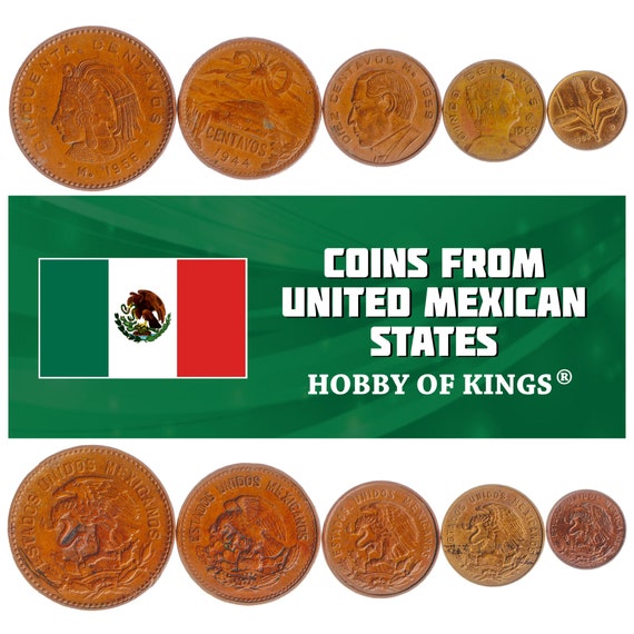 【期間限定出品中】メキシココイン メキシコ硬貨 peso セット売り メキシコ 6 枚セット 1 5 10 20 50 センターボ 1 ペソ