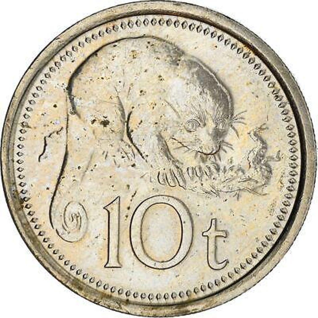 Papua New Guinea Coin 10 Toea | Elizabeth II | Spotted Cuscus | 1975 ...