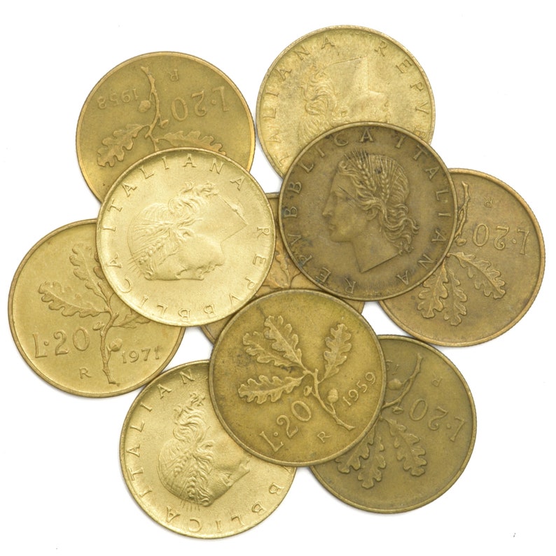 500 Lire Italian Pre-Euro Bulk Coins 1951-2001 10 Italian Coins 5 Lire