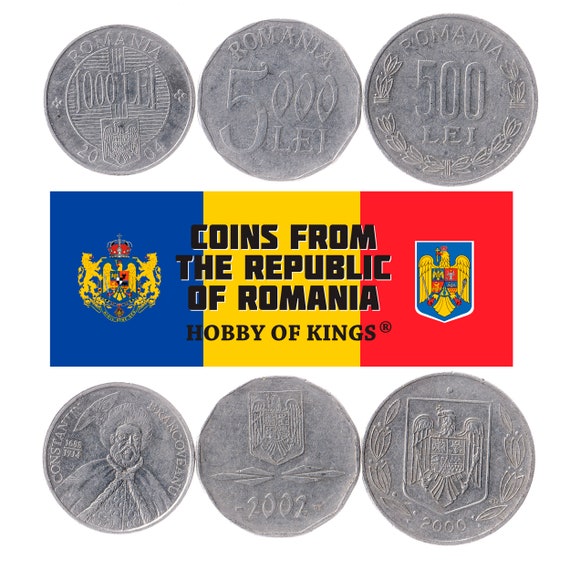 Romanian 3 Coin Set 500 1000 5000 Lei | Constantin Brâncoveanu | 1999 - 2006