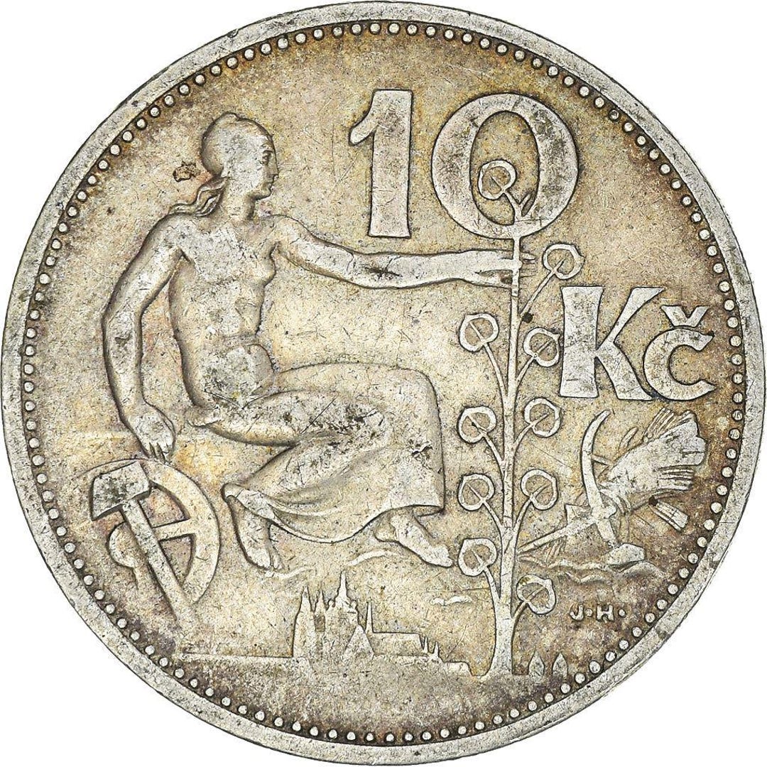 Czechoslovakia | 10 Korun Coin | Lime Tree | KM15 | 1930 - 1933 - Etsy
