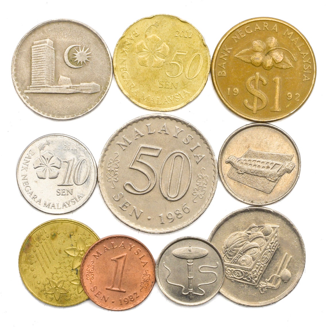 10 Different Malaysian Coins From Southeast Asia Federation Etsy