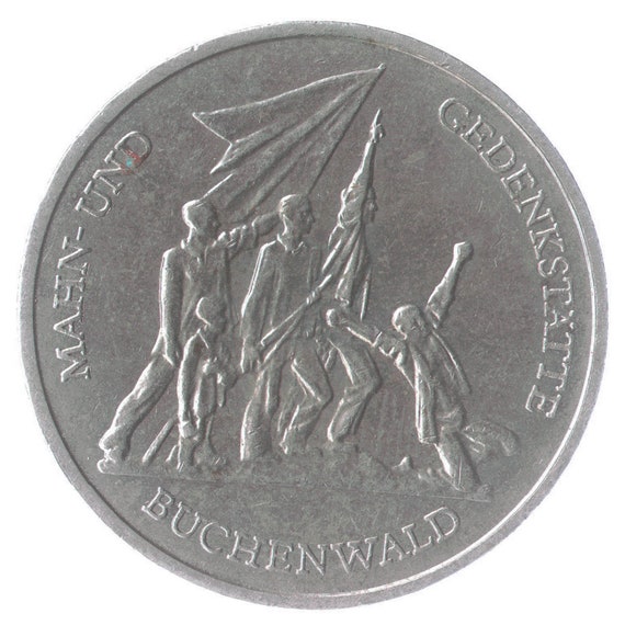 10 Mark Commemorative East German Coin Buchenwald Concentration Camp Memorial 1972, Y# 38