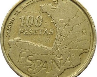 Spain 100 Pesetas Way of St. James Coin KM922 1993 Castle and fortifications