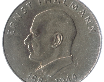 Commemorative 20 Mark Coin from East Germany. 85th Birthday Of Ernst Thälmann. 1971