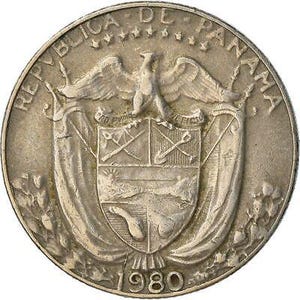 Panama 1/10 Balboa Coin | Vasco Nunez de Balboa | 1966 - 1993