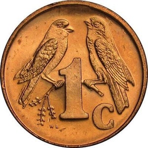 South Africa 1 Cent Ndebele Legend - ISEWULA AFRIKA Coin KM170 1997 - 2000