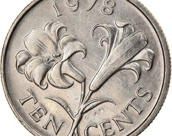 Bermuda / Moneta da 10 centesimi / Elisabetta II / Giglio / Bermuda / 1970 - 1985