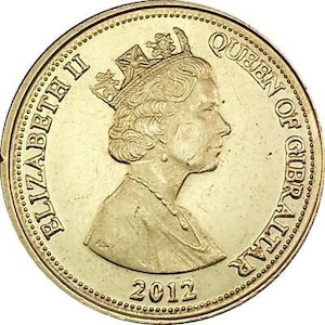 Gibraltarian Coin 1 Pound | Queen | Neanderthal Skull | Gibraltar | 2009 - 2013