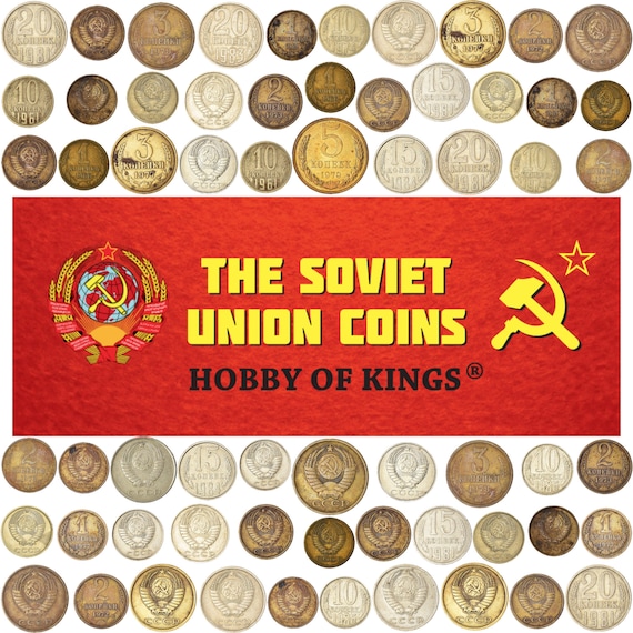 USSR Soviet  | 100 kopeks | 1 Pound Coins | 1 kilogram Kopeck Mix | 1961 - 1991 | Hammer and Sickle | Cold War | CCCP