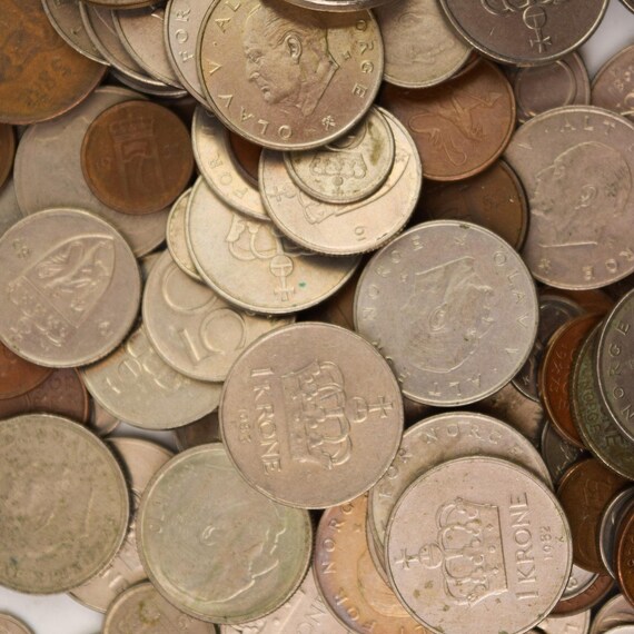 10 NORWAY COINS NORWEGIAN ORE KRONER SCANDINAVIAN OLD COLLECTIBLE COINS 