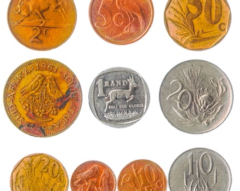 10 South African Coins | Cents | Rands | RSA | Unique Currency | Old Collectible Money since 1961