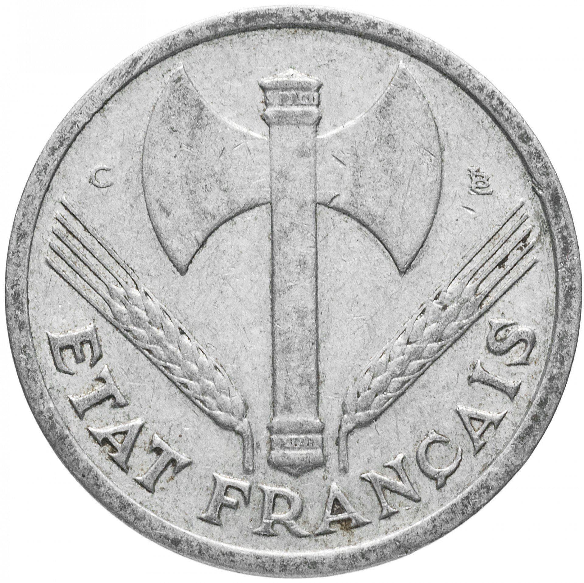 フランス硬貨 1フラン | ヴィシー・フランス国王 | フランス | 1942