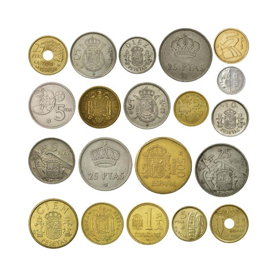 Spanish Peseta Coin Collection: 1946-2001 Foreign Money Set