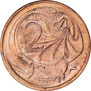 Australian Coin 2 Cents | Elizabeth II | Lizard | Australia | 1966 - 1984