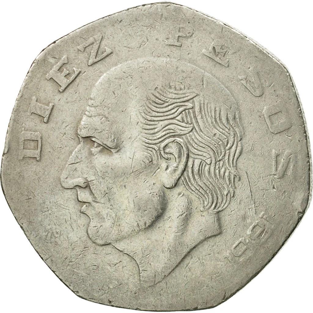 メキシコ 10 ペソ硬貨 |ミゲル・イダルゴ・コスティージャ | KM477
