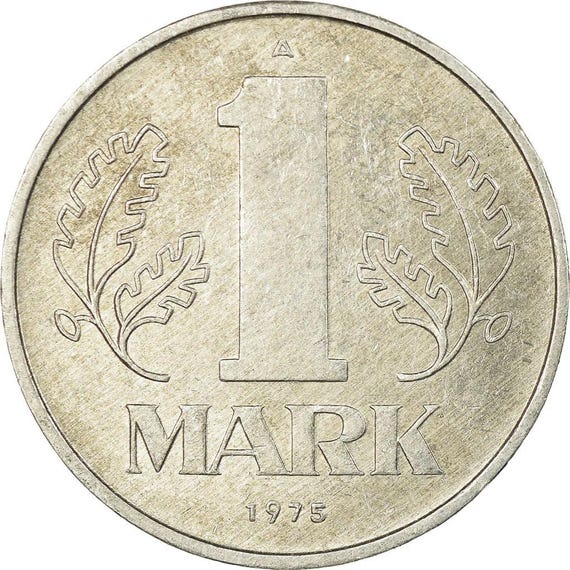 東ドイツの1マルク硬貨 | |ドイツ民主共和国 | KM35 | 1972 ～ 1990 年