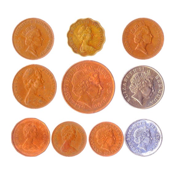 10 Different Coins With Queen Elizabeth Ii Picked From Mixed Commonwealth Realms