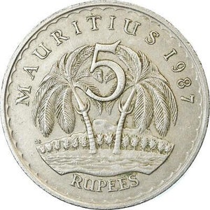 Mauritius 5 Rupees - Seewoosagur Ramgoolam | Palm Trees Coin KM56 1987 - 2010