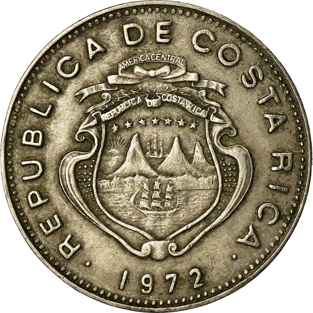 Costa Rica 25 Centimos Coin | Stars | Volcno | Ship | Sun | 1972 - Etsy