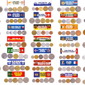 5 Different Coins. You Can Pick From More Than 30 European Countries. Old Currency Collection For Your Coin Album, Coin Collector Gift