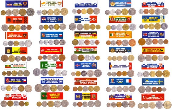 5 Different Coins. You Can Pick From More Than 30 European Countries. Old Currency Collection For Your Coin Album, Coin Collector Gift