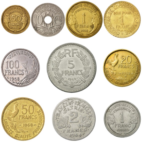 フランス　貨幣セット　銀貨 フランス貨幣コレクション：1917-1959年フランス通貨セット - Etsy 日本