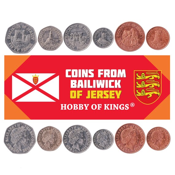 Bailiwick of Jersey 8 Coin Set 1 2 5 10 20 50 Pence 1 2