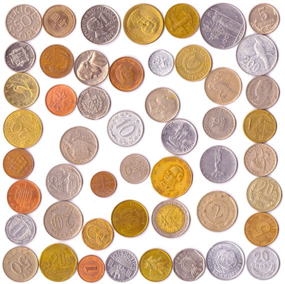 50 Old Coins From 50 Different Countries Around the World +