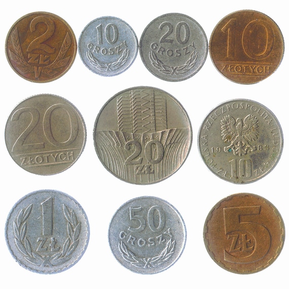 Polish Coins Collection Poland Collectible Currenc Groszy Zloty Zlote Zlotych Old Polska Rzeczpospolita Money Eastern Bloc Soviet Occupation