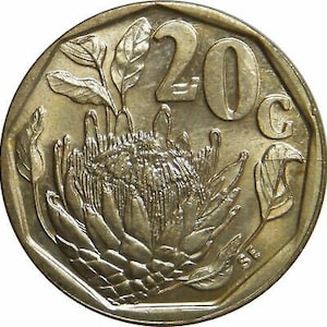 South Africa | 20 Cents Coin | Suid Afrika | KM136 | 1990 - 1995