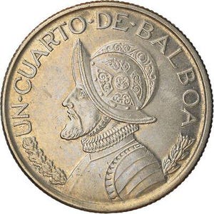 Panama 1/4 Balboa Coin | Vasco Nunez de Balboa | 1996 - 2019