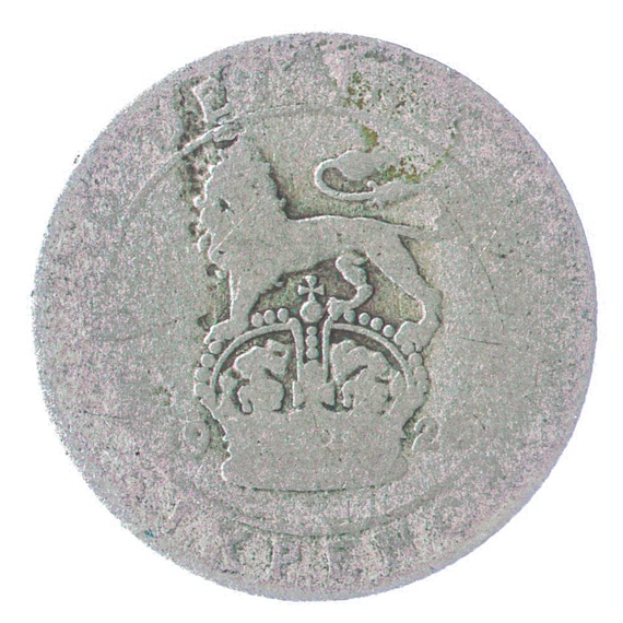 British 6 Pence Silver Coin - King George V. Great Britain Money: 1911-1927