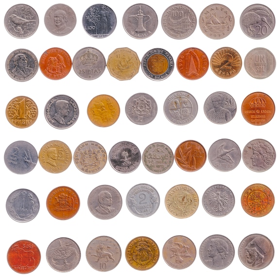 Large Diameter Coins (25-29mm), approx. 1 inch. Big Coins. Foreign Money from Different Countries