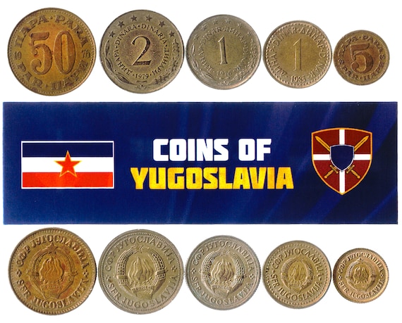 5 Yugoslav Coins | Yugoslavian Mixed Currency | Extinct Country In Europe | Land of South Slavs