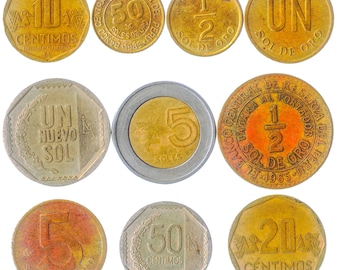 Peruvian Coins South America Collectible Currency Latin Peru Centimos Soles Old Money Collection Vicuña Chimu Civilization Since 1966