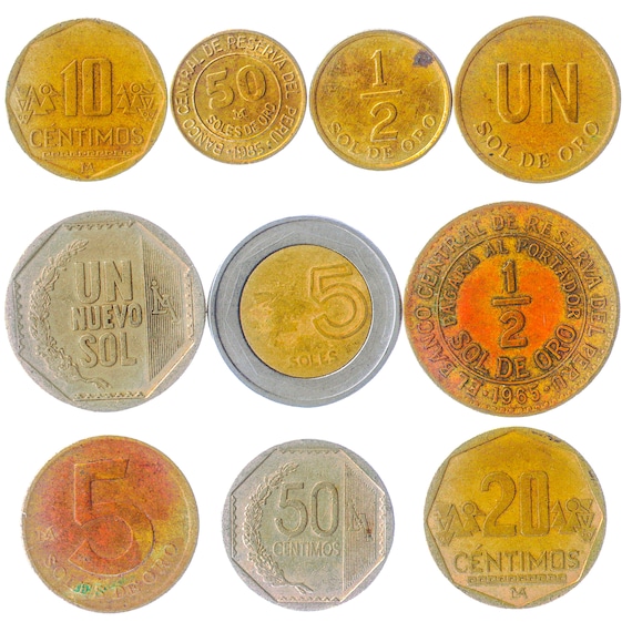 Peruvian Coins South America Collectible Currency Latin Peru Centimos Soles Old Money Collection Vicuña Chimu Civilization Since 1966