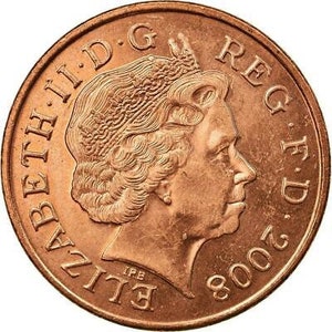 Reino Unido 2 Pence - Isabel II / Escudo Real / Moneda KM1108 2008 - 2015