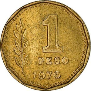 5月の日曜日 アルゼンチン 本物のペソ硬貨 ジュエリーや工芸品
